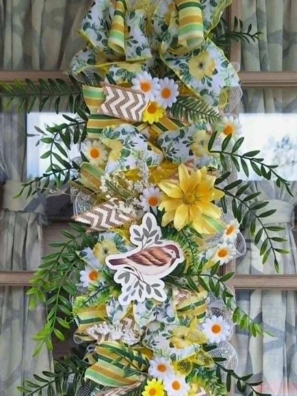 Handmade mesh ribbon swag wreath